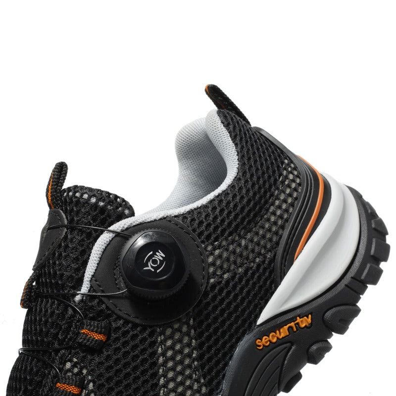 k＆R★ GS8838 Knob Lacing System Steel Toe Summer Breathable Shoes
