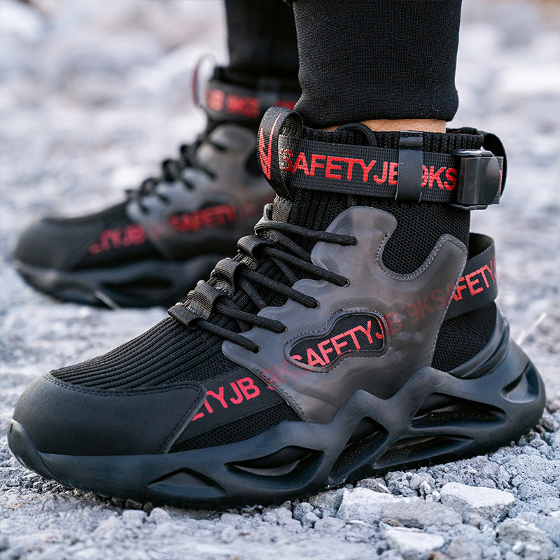 9K Safety JB Red High Top Adjustable Ankle Straps Sneakers Work Boots Mens Sz 13 Safety JB Steel Toe Shoes: Comfort & Protection | 9KSAFETYJB main image 2