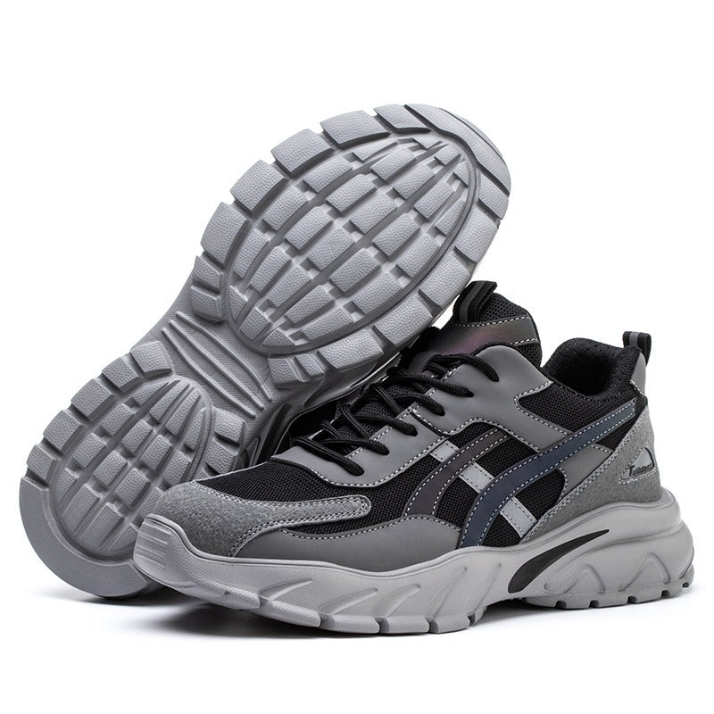 Composite Toe Non Slip Shoes Work Breathable Sneaker, Gray / 9.5 Women|8.5 Men